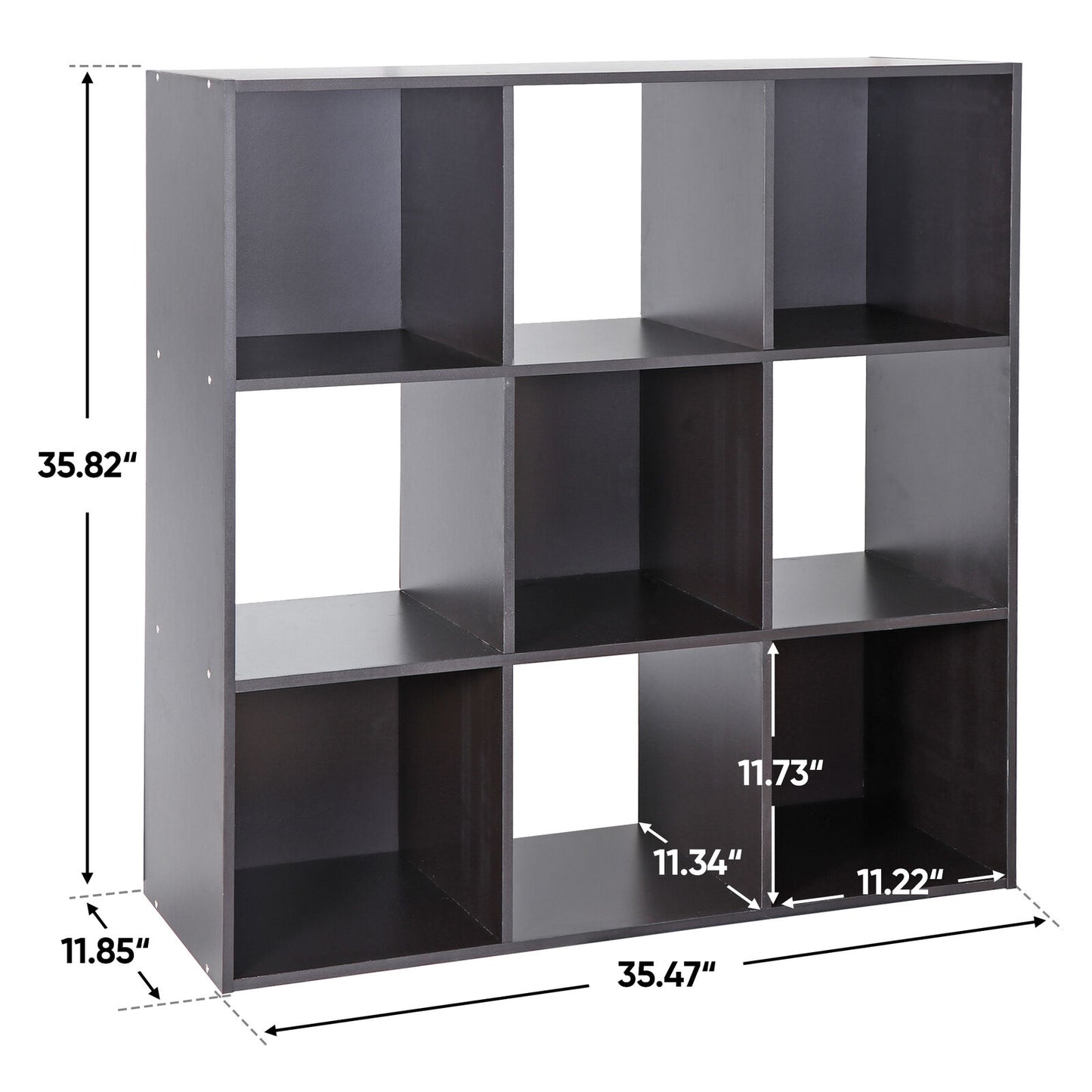 9-Cube Storage Shelf Organizer Bookshelf Cube Shelves Compartment W/5 Back Panel