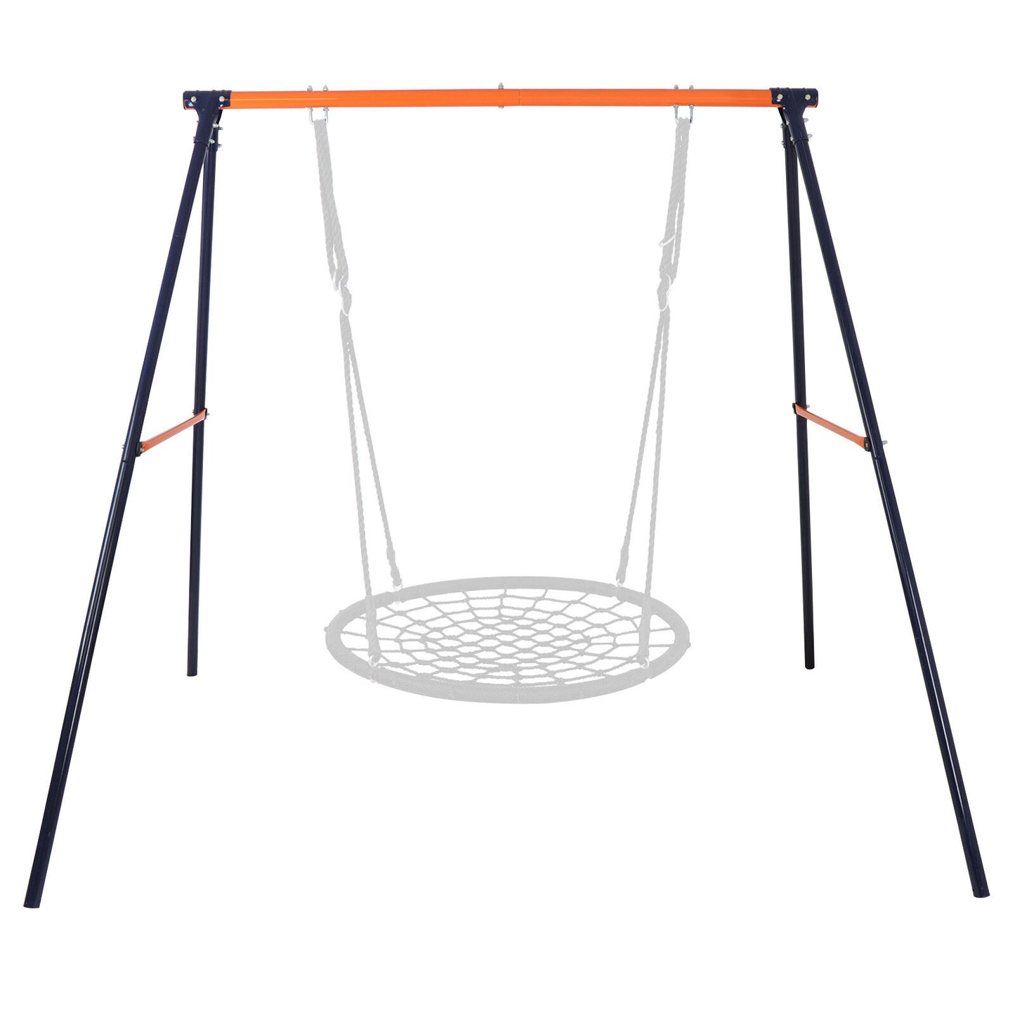 A-Frame Swing Stand Yard Lawn Playground + 48'' Spider Web Tree Swing Net