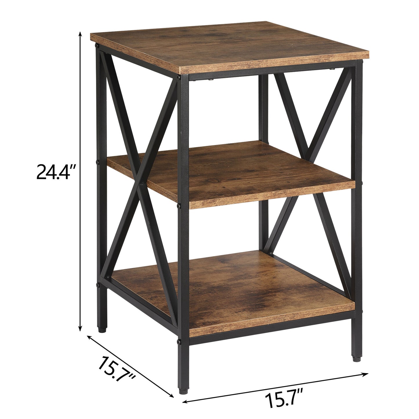 Versatile Side/End Table with Storage Shelf Nightstands for Living Room Bedroom
