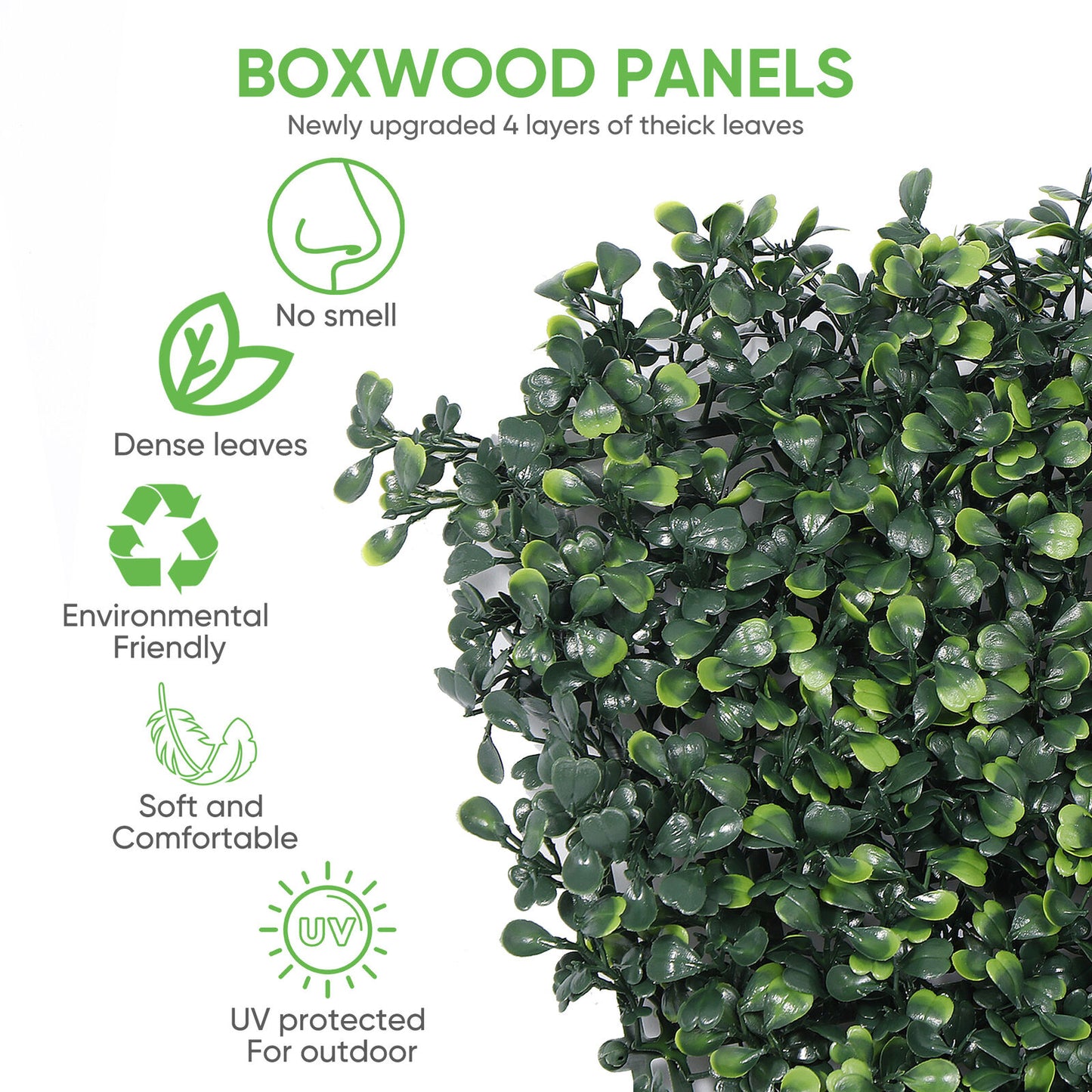 12 Pieces 20"x 20" Artificial Boxwood Panels Privacy Hedge Screen Fence Outdoor
