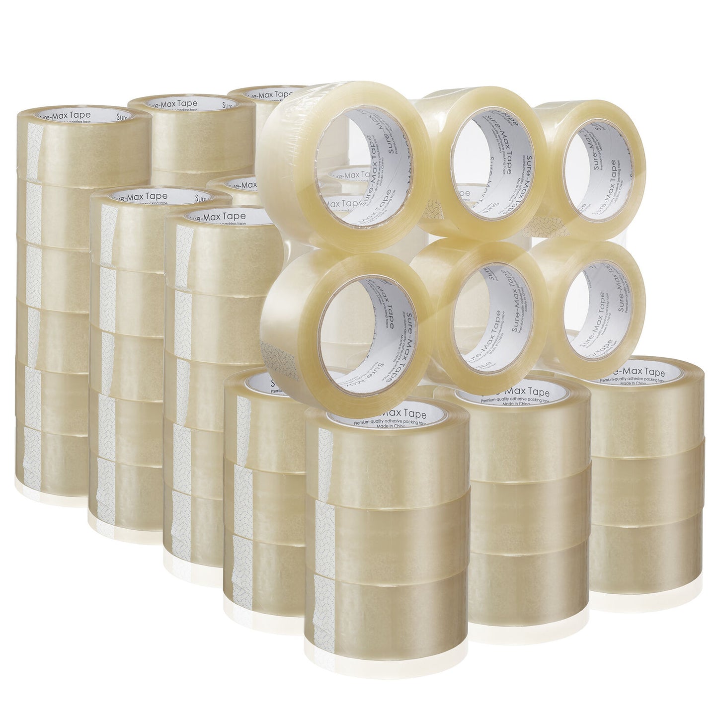 72 Rolls Carton Sealing Clear Packing Tape Box Shipping- 1.8 mil 2" x 110 Yards