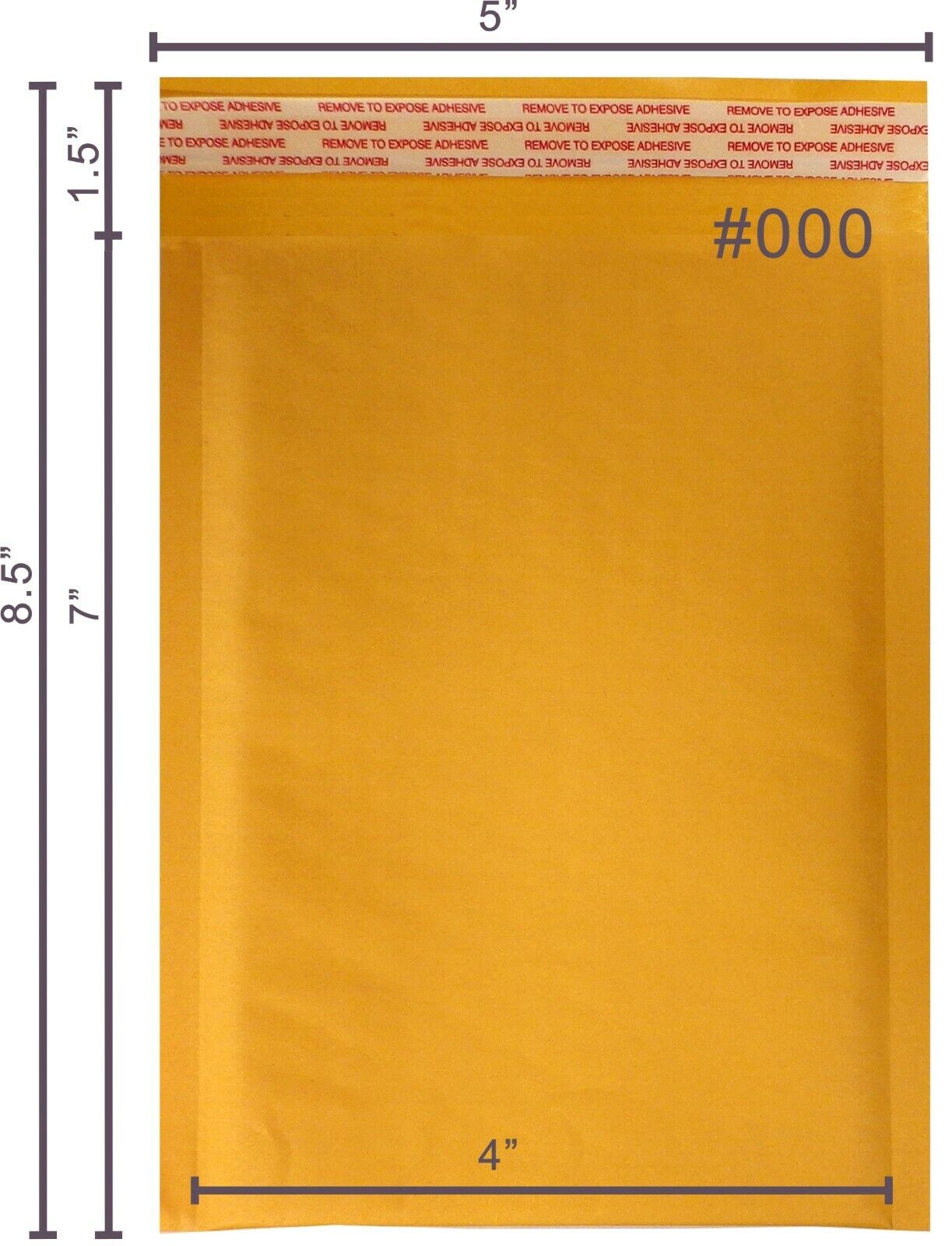 Poly5000pcs#000Kraft Bubble Envelopes Mailers(Inner 4x7)(Economy Quality-Thinner