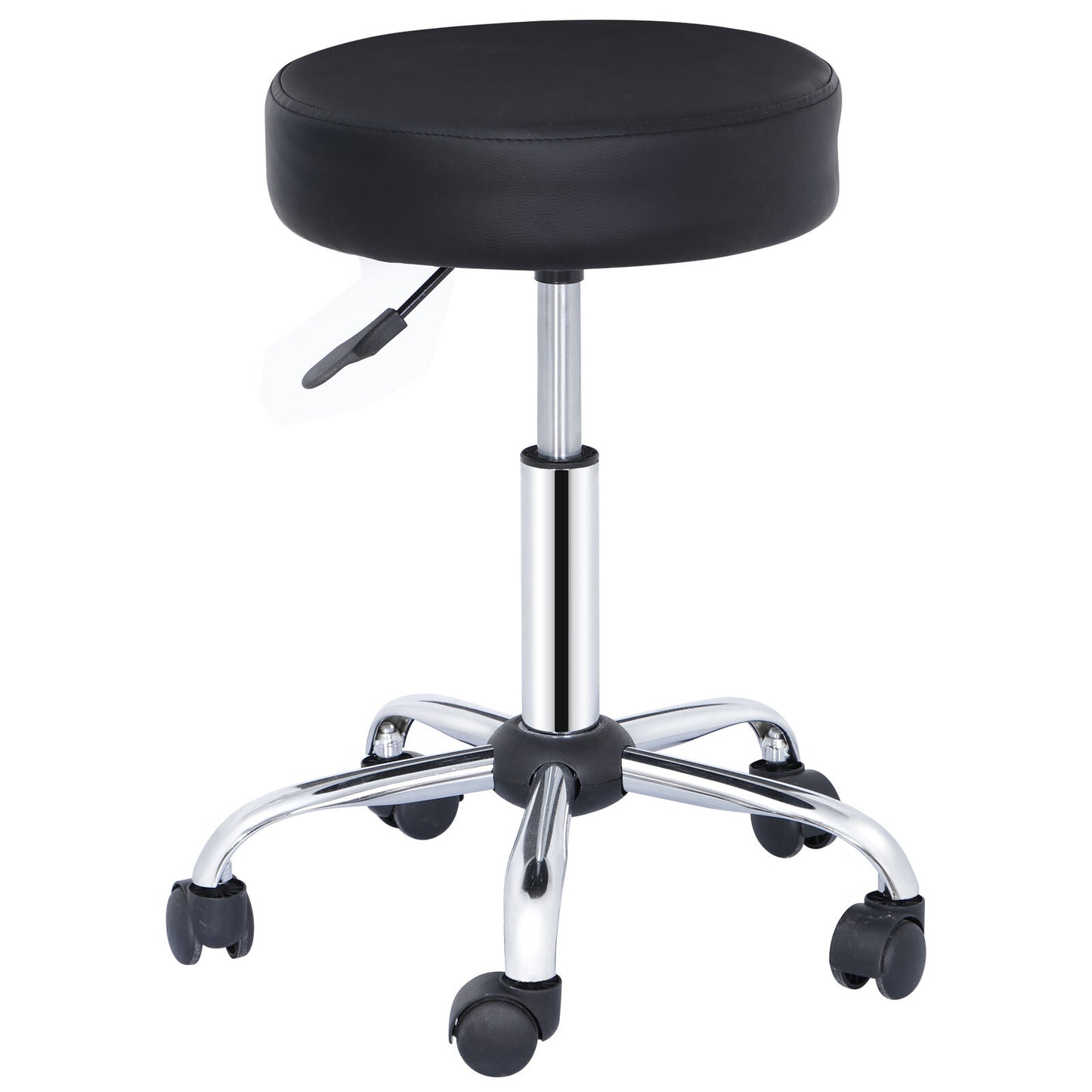 4PCS Hydraulic Rolling Stool Swivel Salon Chair Office Tattoo Adjustable Black