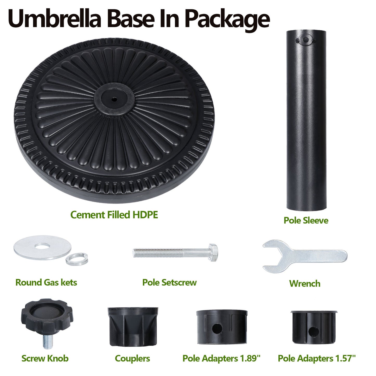 26.5 lbs Durable Outdoor Umbrella Base 17.5" Round Patio Umbrella Stand Black