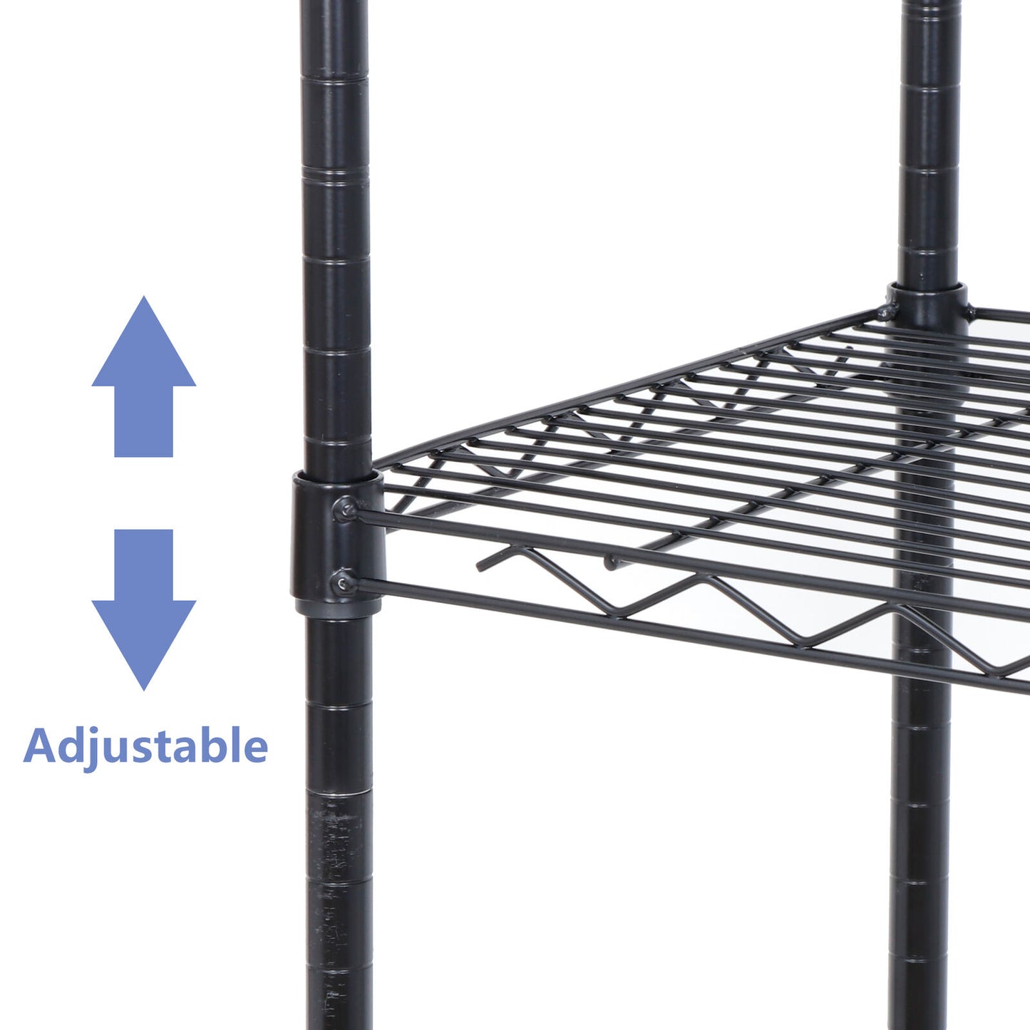 5-Shelf Steel Wire Tier Layer Shelving Durable 30.1x14.2x63" Holder Storage Rack