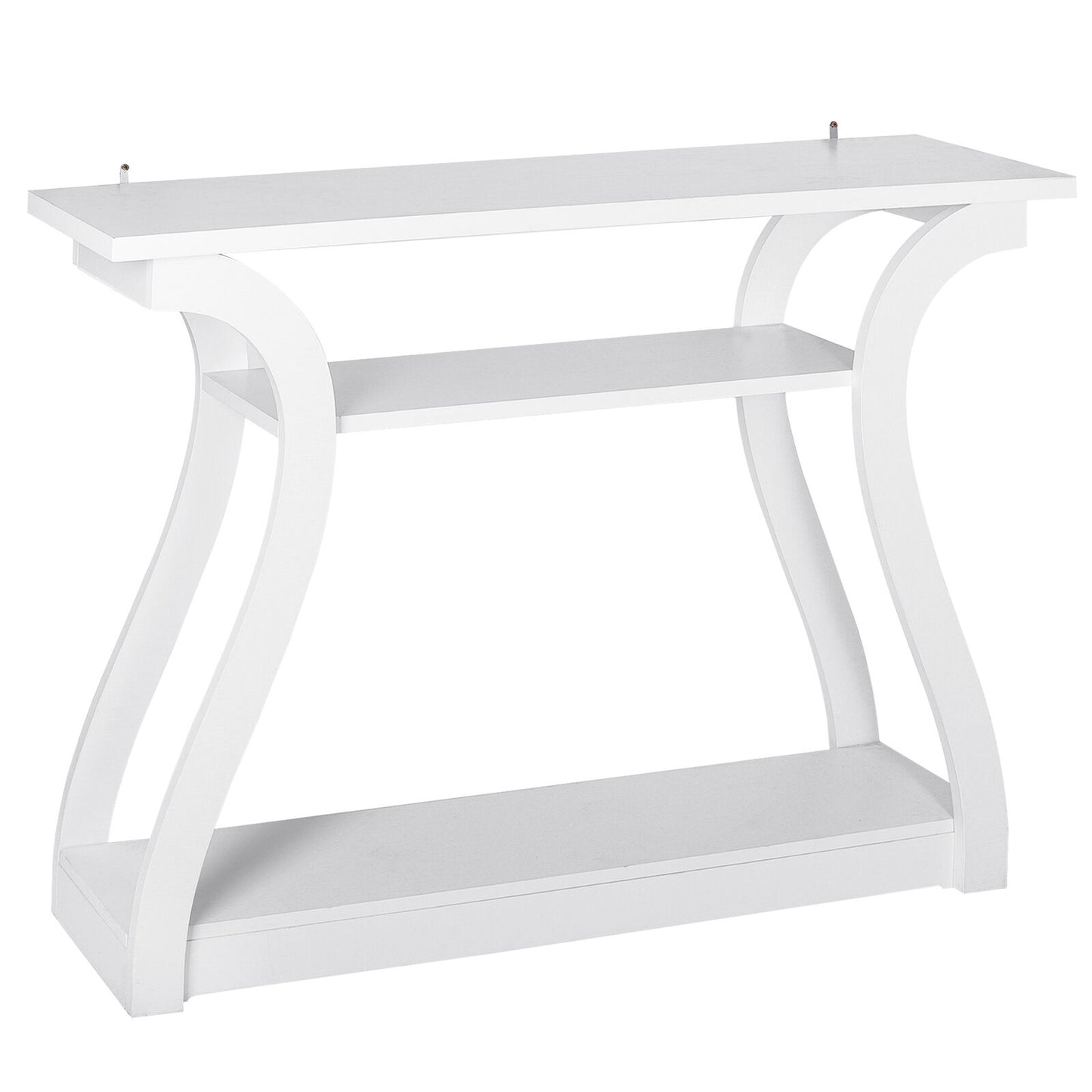 47" Accent Table Console Table Porch Side Table Curved Hallway Living Room White