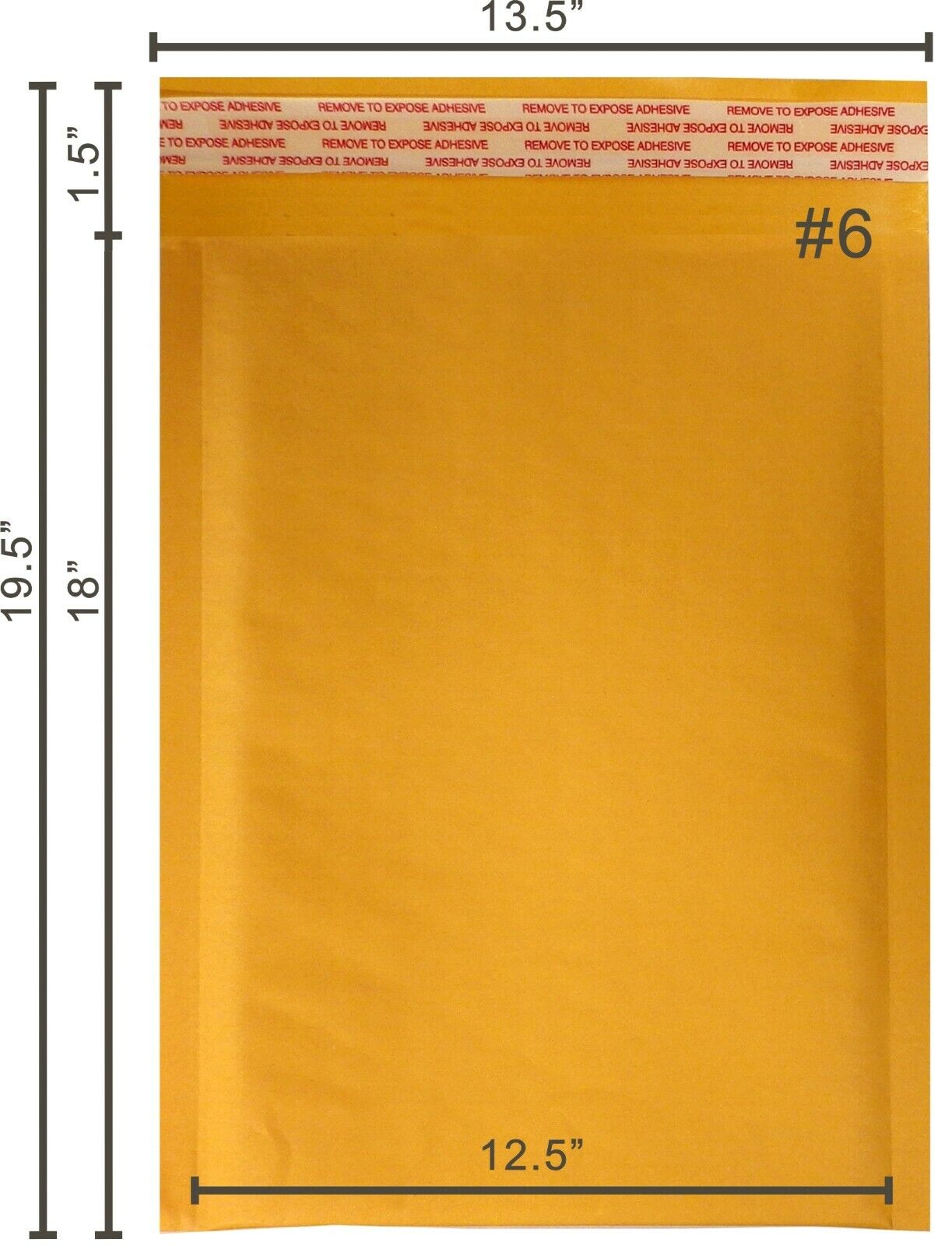 PolycyberUSA 50 pcs #6 Kraft Bubble Envelope Mailers 12.5x18