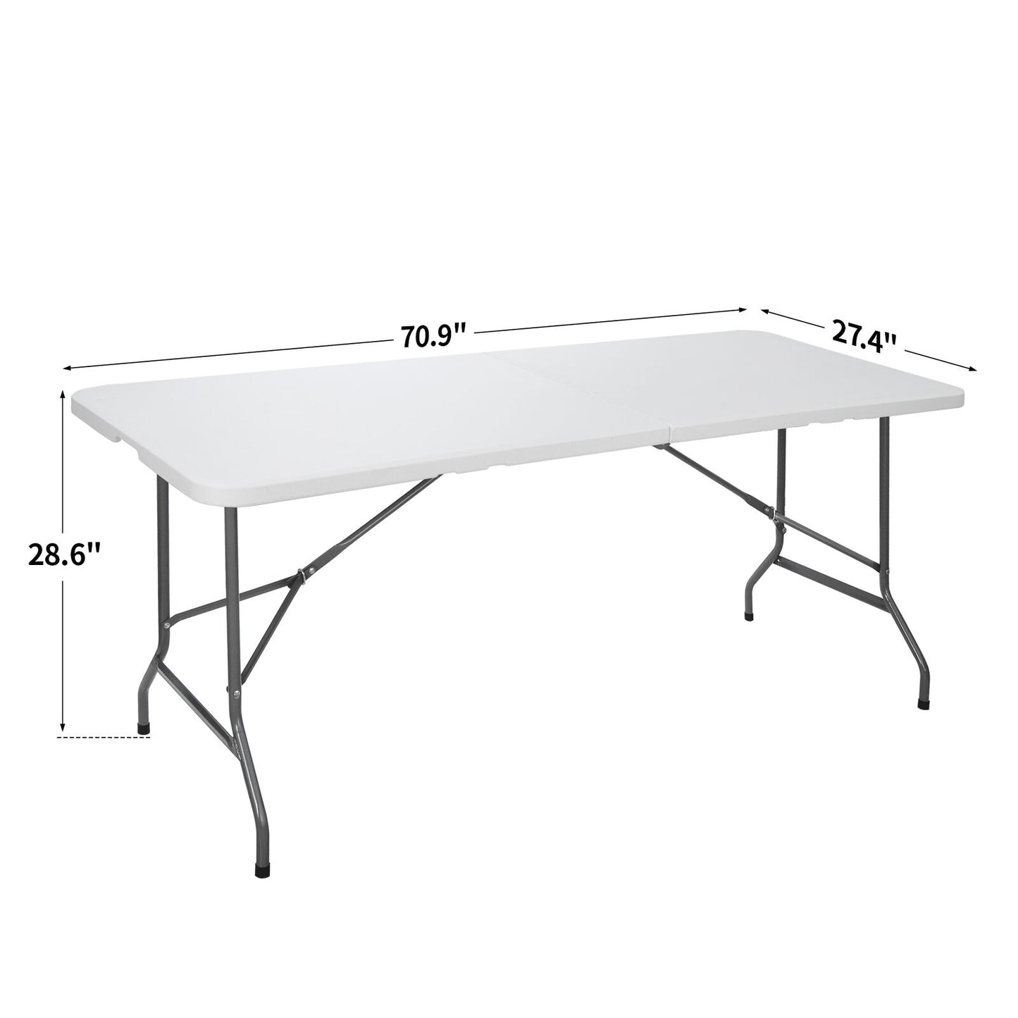 4X 6' Portable Folding Table Plastic Picnic Party Camp Dining White Indoor