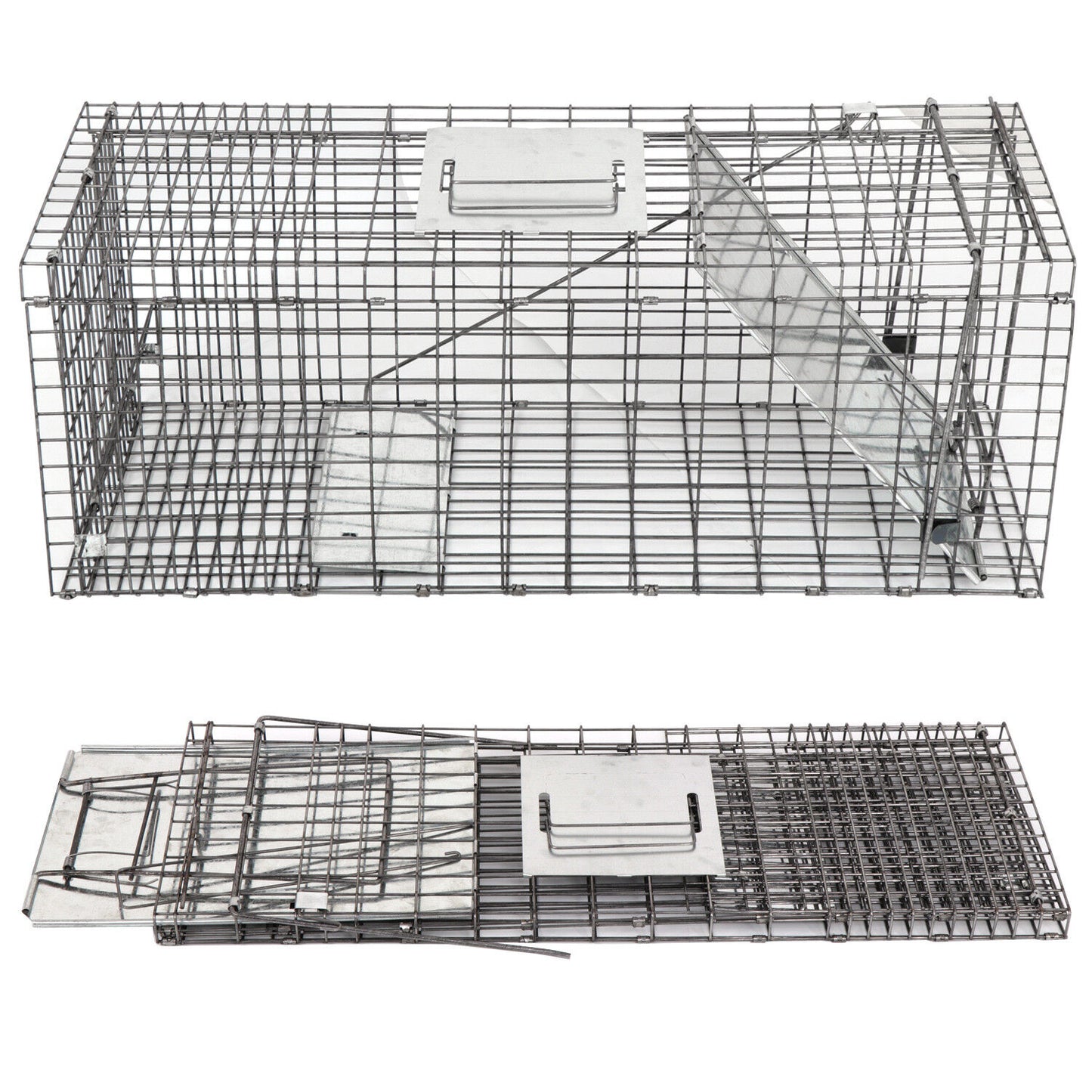 2X 32" Humane Animal Trap Steel Cage for Live Rodent Control Rat Squirrel Raccon