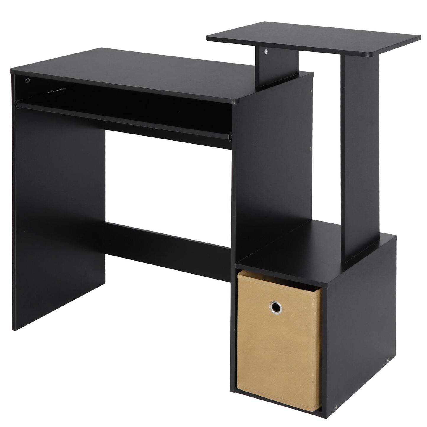 Sturdy Multipurpose Home Office Computer Writing Desk With Bookshelves Storage