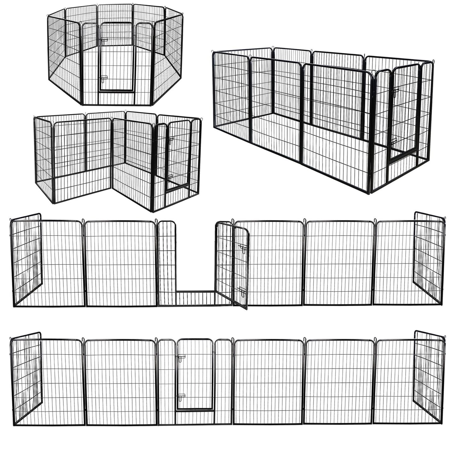 2X 39" Tall Foldable 8 Panels Metal Pet Dog Puppy Cat Exercise Fence Barrier