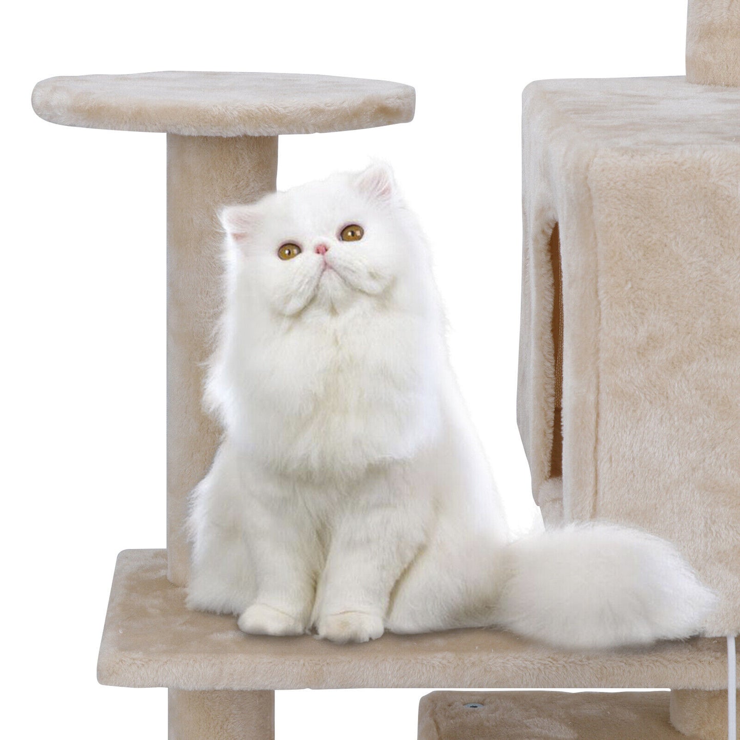 Multi-level 52" Cat Tree Tower for Multiple Cats W/Sisal Posts, Scratching Board