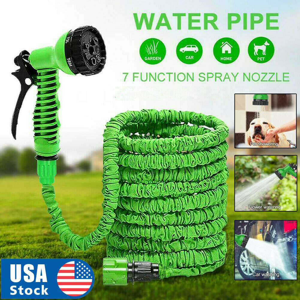 USA Seller 100 Feet Expandable Flexible Garden Water Hose w/ Spray Nozzle