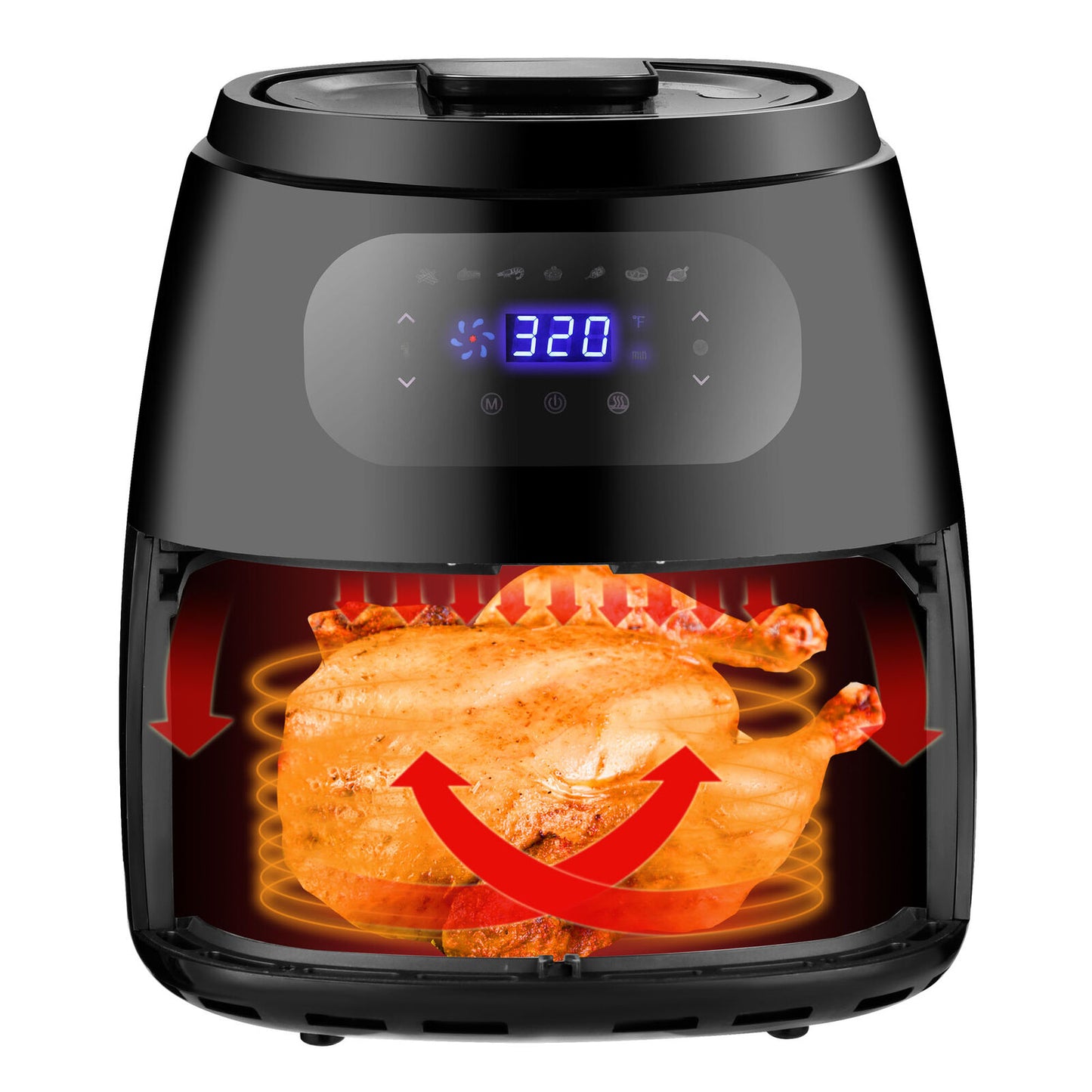 7.6QT Large XXL Air Fryer Oven w/Capacity Expansion Rack 1700W Digital Screen