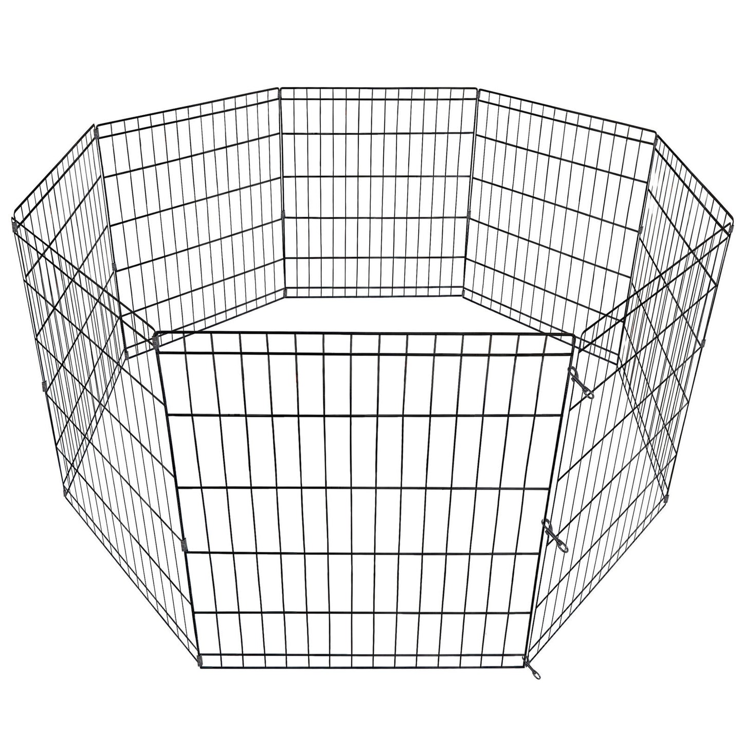 2PCS 24 Inch 8 Panels Dog Playpen Tall Large Crate Fence Pet Play Pen Cage