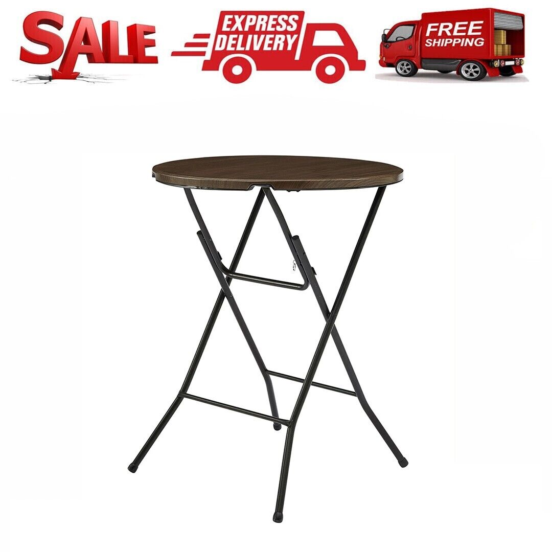 High Top Folding Bistro Table Cafe Round Outdoor Patio Cocktail Party Porch Side