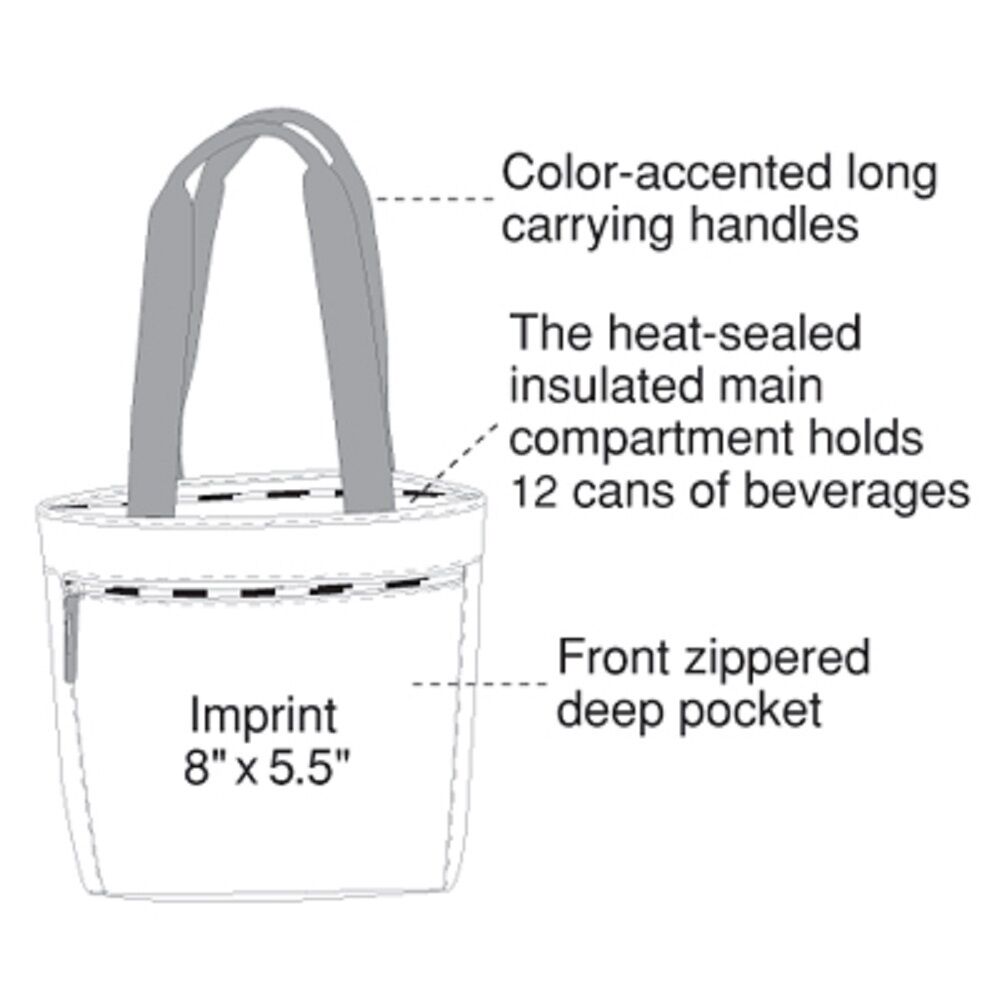 Two-Tone 12-Pack Cooler Tote Silver Blue / Black CT-111
