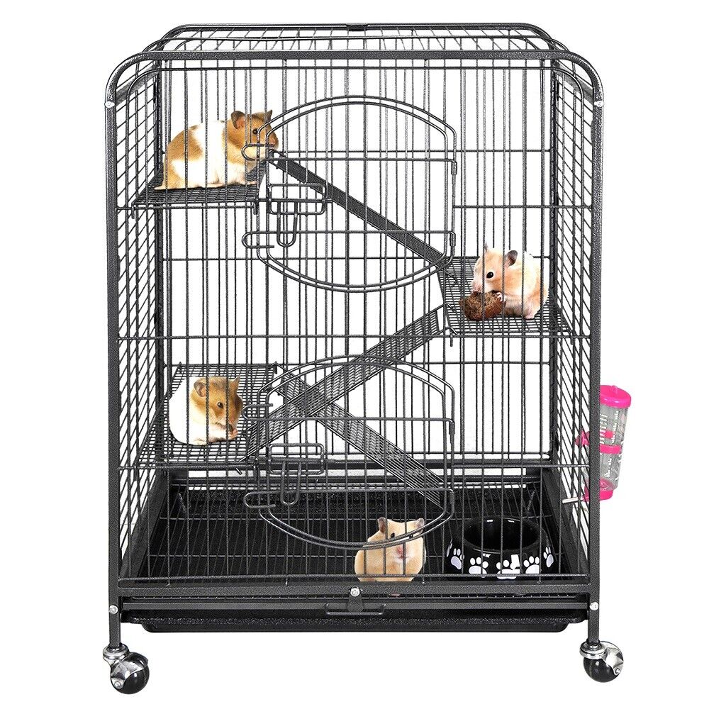 37" Ferret Cage Small Animal Rat Chinchilla Rabbit Cage 4 Level w/2 Front Doors