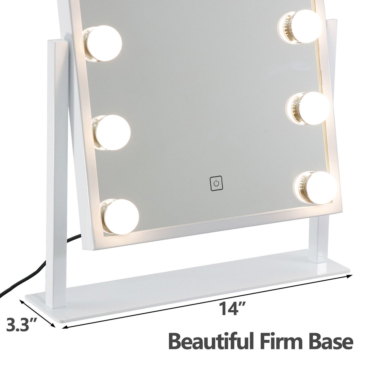 Hollywood Table Top Makeup Mirror Vanity Mirror with 12 LED Dimmable Bulb