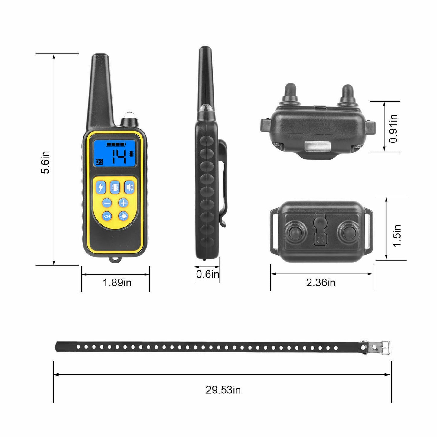 2700 FT Remote Dog Shock Training Collar Rechargeable Waterproof LCD Pet Trainer