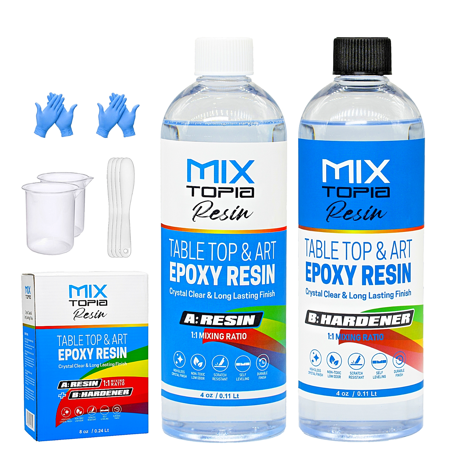 MIXTOPIA  8OZ Epoxy Resin Kit For Art, Casting, Table Tops,and Tumblers 1:1 MIX