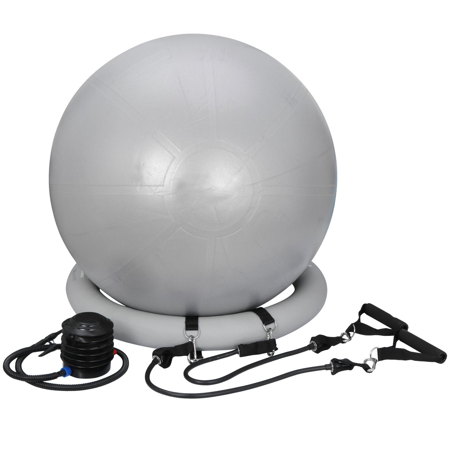 25.6"Exercise Fitness Yoga Pilate Ball Stability Base W/Workout Guide,Quick Pump