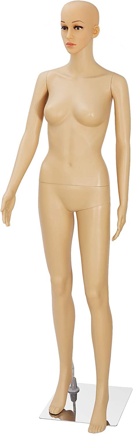 Female Mannequin Full Body, 68.9" Adjustable Mannequin Torso Dress Form with Metal Base, Realistic Clothing Model Stand, Woman