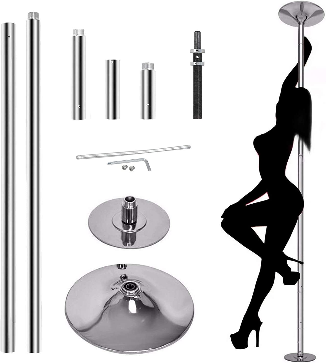 Portable Dancing Pole Kit Removable Stripper Pole for Home Apartment Spinning Dance Pole with Extension for Exercise,Club,Party,Pub,Pole Dancing Workout