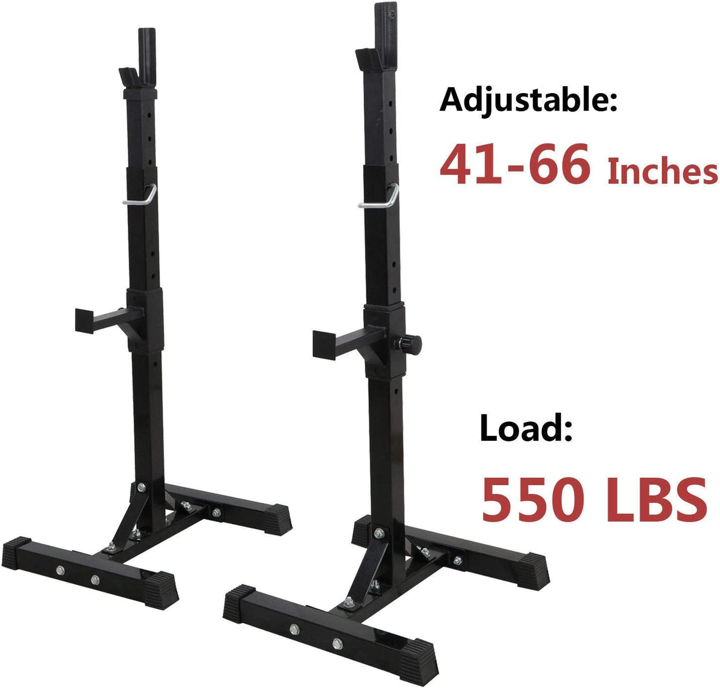 Adjustable Squat Rack Multi-Function Barbell Rack Squat Stand, Dumbble Rack, Weight Lifting Bench Press Dip Station 550lb Capacity Home Gym Equipment