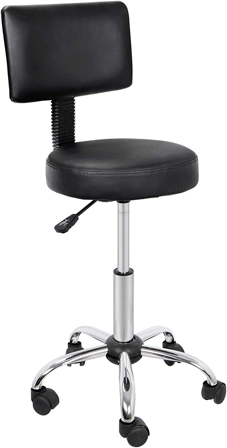 Beauty Salon Stool Chair with Back Adjustable Height Rolling Swivel Stool, Drafting Stool,Tattoo Stool, Office Stool with Wheels ( Pack of 4 )