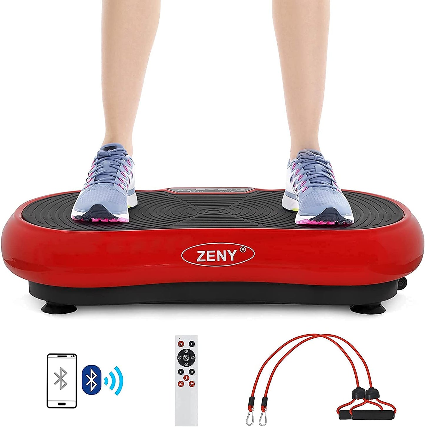 Viration Platform Exercise Machine Whole Body Vibrating Plate Weight Loss Home Workout Exercise Equipment, Remote Bluetooth and Resistant Bands