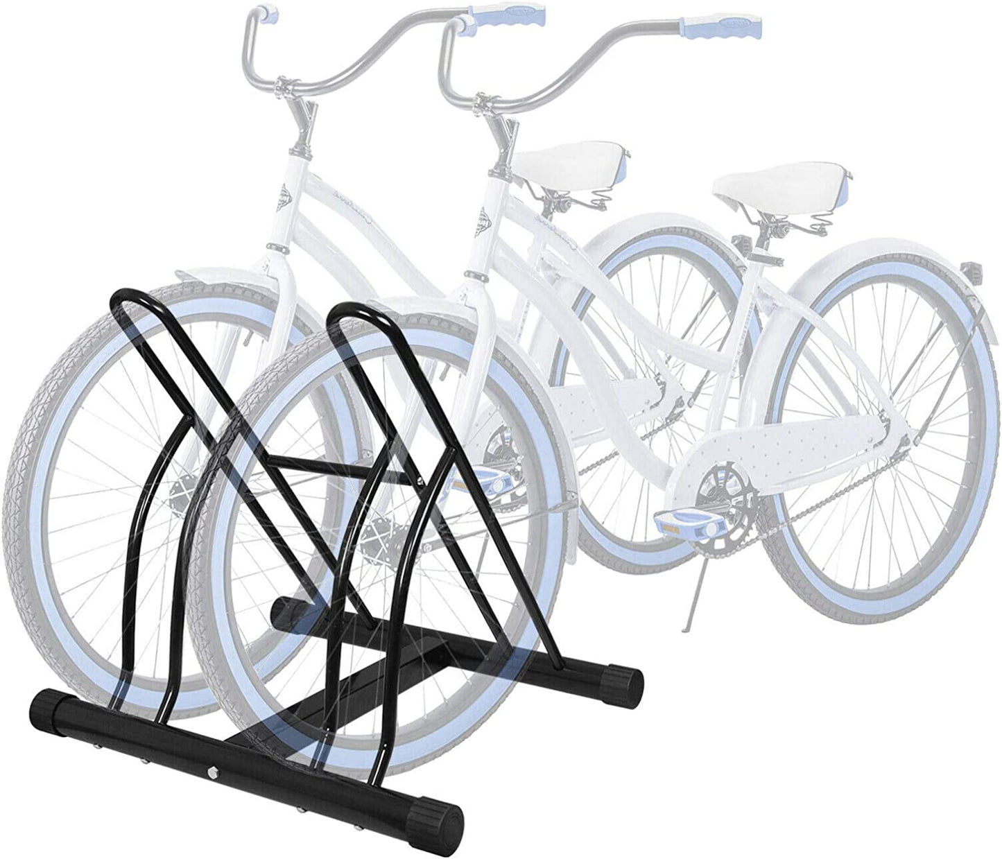 2 Bike Floor Stand Floor Bicycle Rack, Free Standing Indoor Outdoor Garge Bicycle Rack for Mountain Bikes Road Bikes
