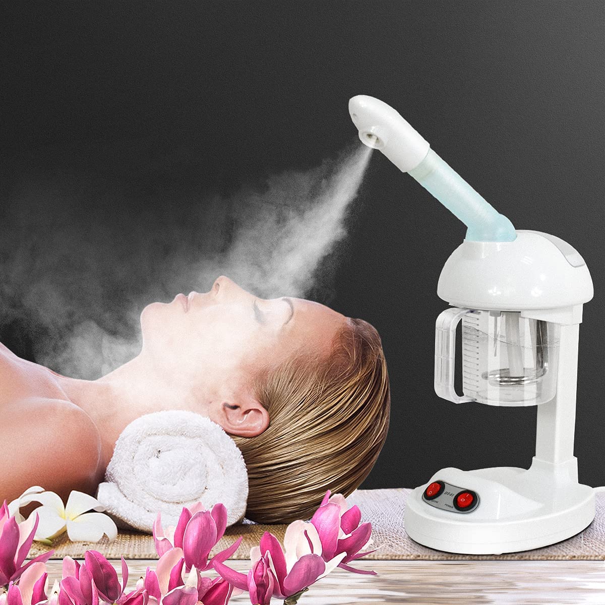 Professional Small Facial Steamer Nano Ionic Face Steamer Warm Mist for Deep Cleaning Moisturizing Facial Spa at Home