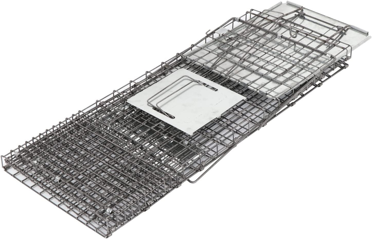 Live Animal Cage Trap 32" X 12.5" X 12" w/Iron Door Steel Cage Catch Release Humane Rodent Cage for Rabbits, Stray Cat, Squirrel, Raccoon, Mole, Gopher, Chicken, Opossum, Skunk & Chipmunks