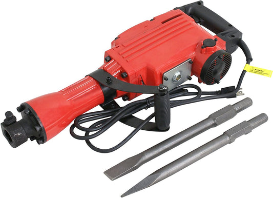 2200W Heavy Duty Electric Demolition Jack Hammer Concrete Breaker Drills w/Case, Gloves 2 Chisel 2 Punch Bit Set