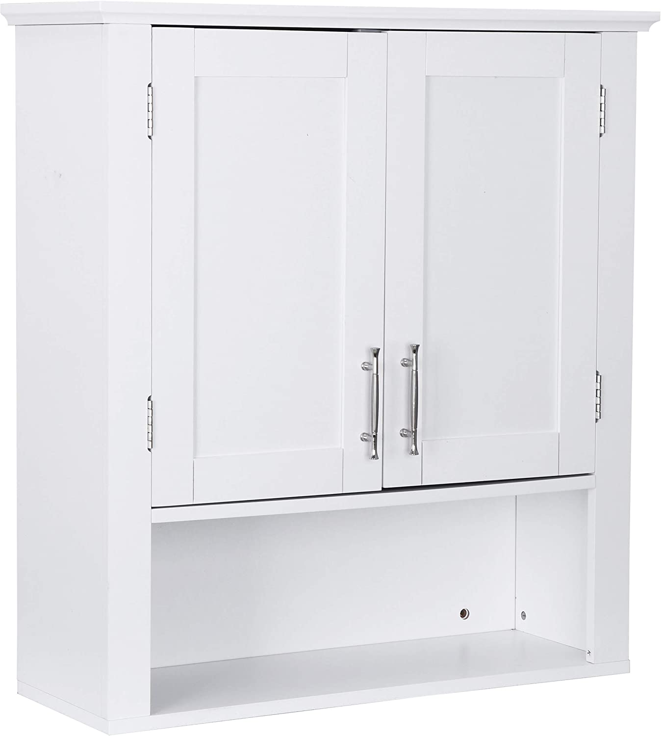 Hanging Bathroom Cabinet with Doors, Wall Cabinets Over The Toilet, Bathroom Wood Hanging Cabinet, White