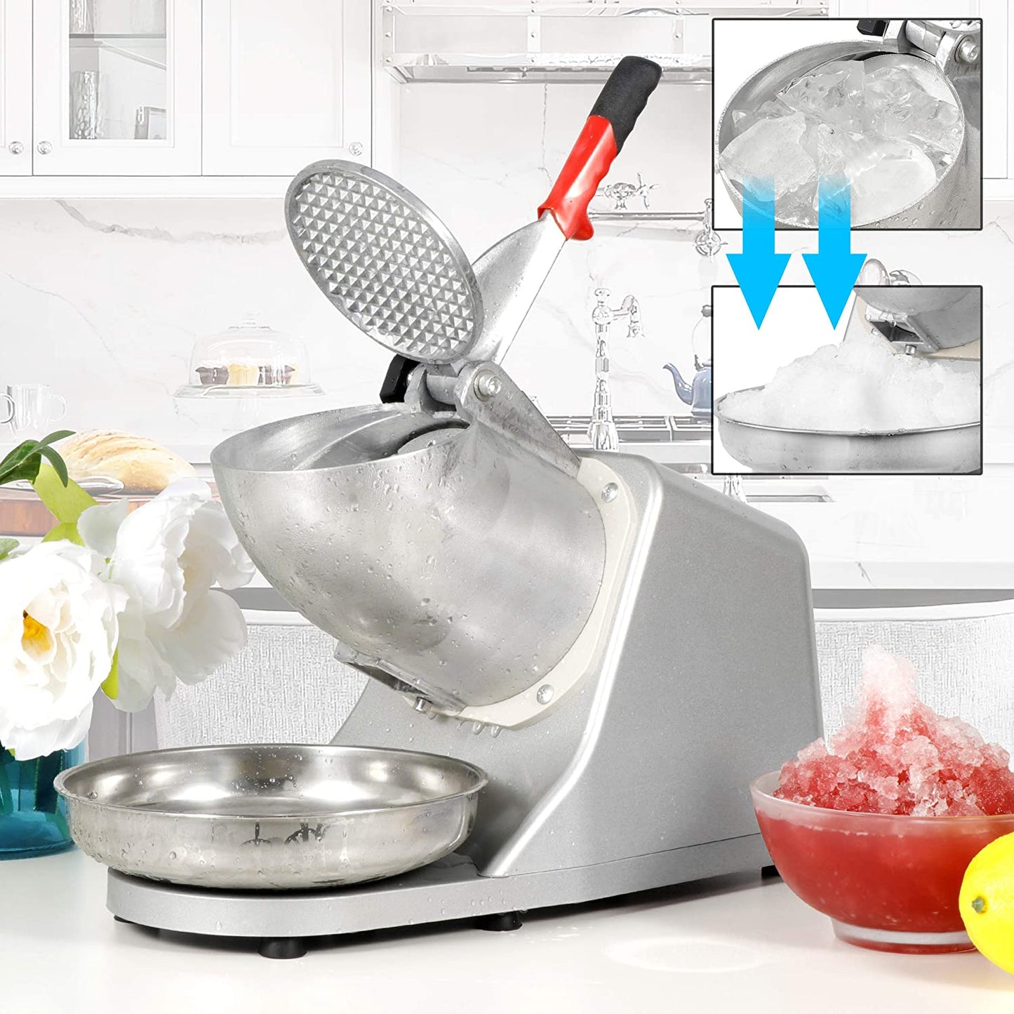 Electric Ice Crushers 300W 2000r/min w/Stainless Steel Blade Shaved Ice Snow Cone Maker Kitchen Machine