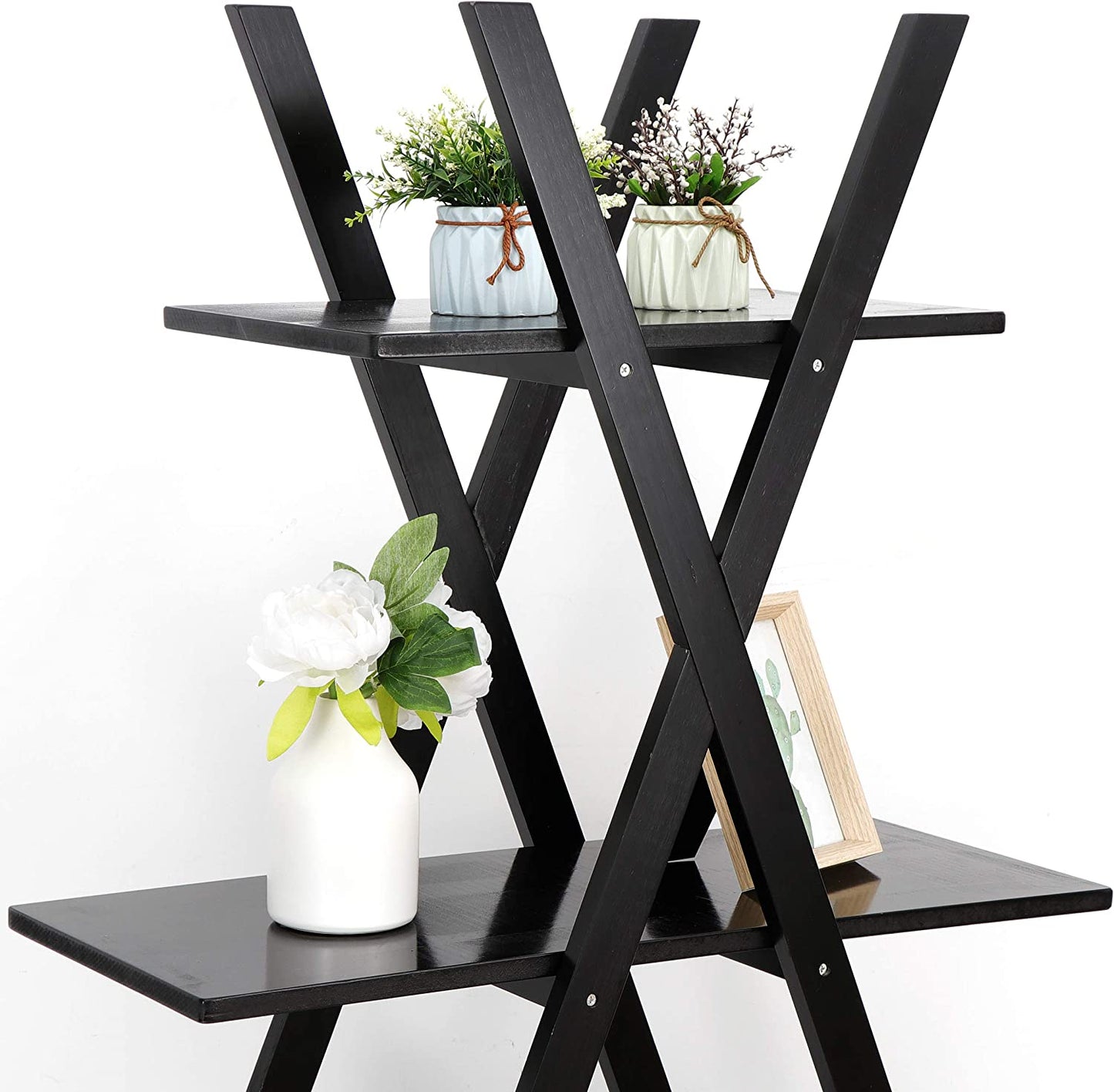4-Tier Bookshelf A Frame Bookcase, Home and Office Organizer, Storage and Display Rack