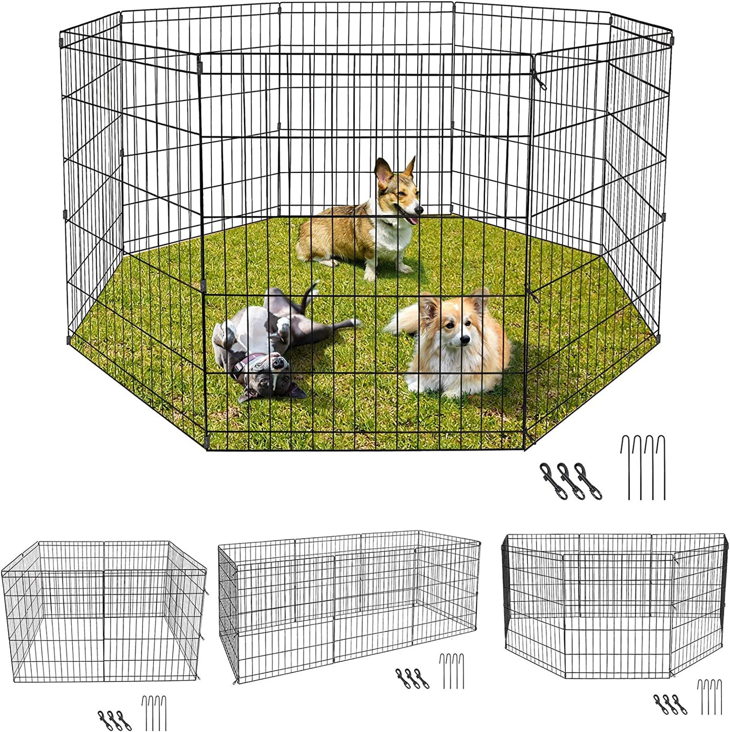 Puppy Pet Playpen 8 Panel Indoor Outdoor Metal Portable Folding Animal Exercise Dog Fence