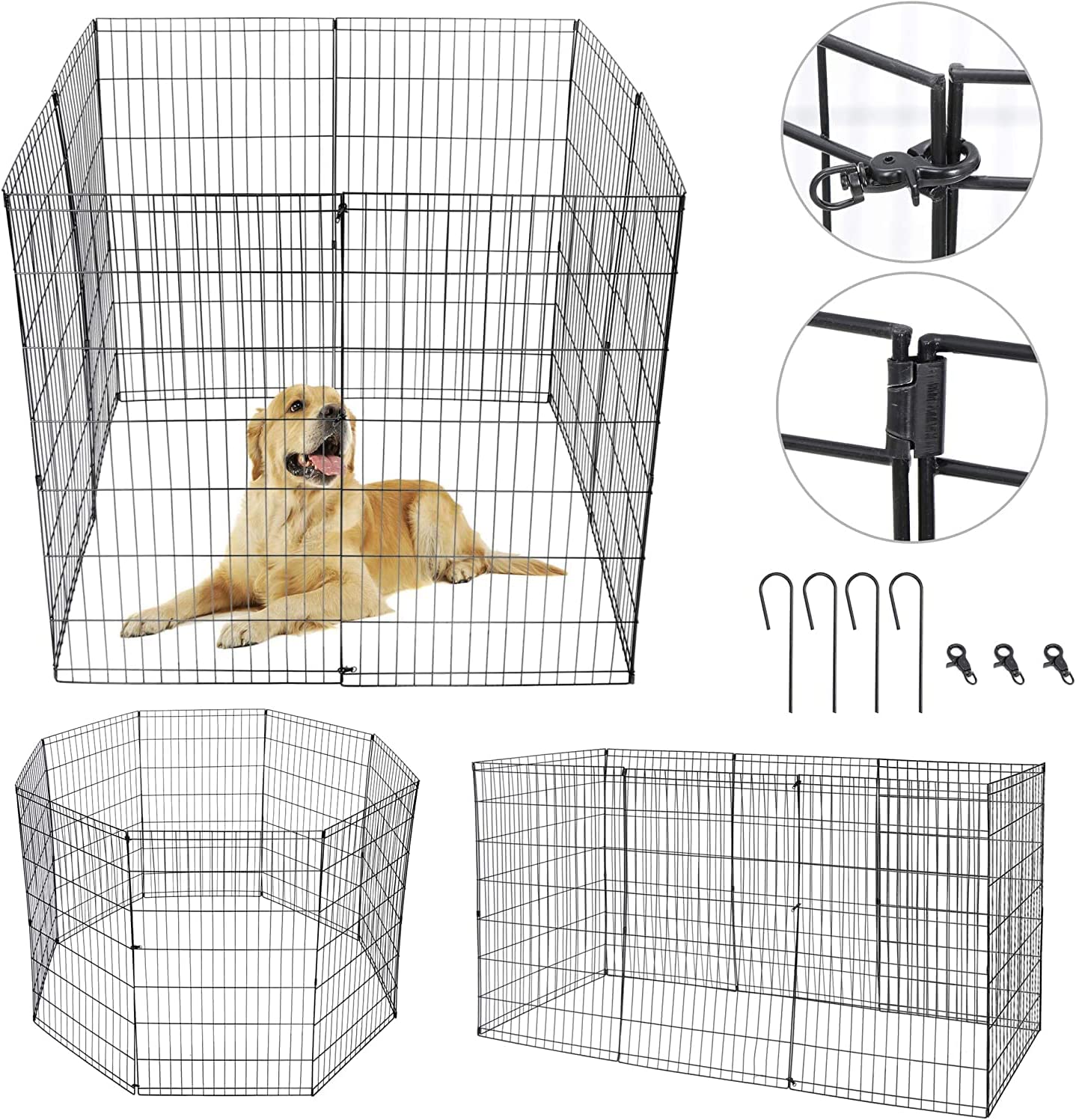 Puppy Pet Playpen 8 Panel Indoor Outdoor Metal Portable Folding Animal Exercise Dog Fence