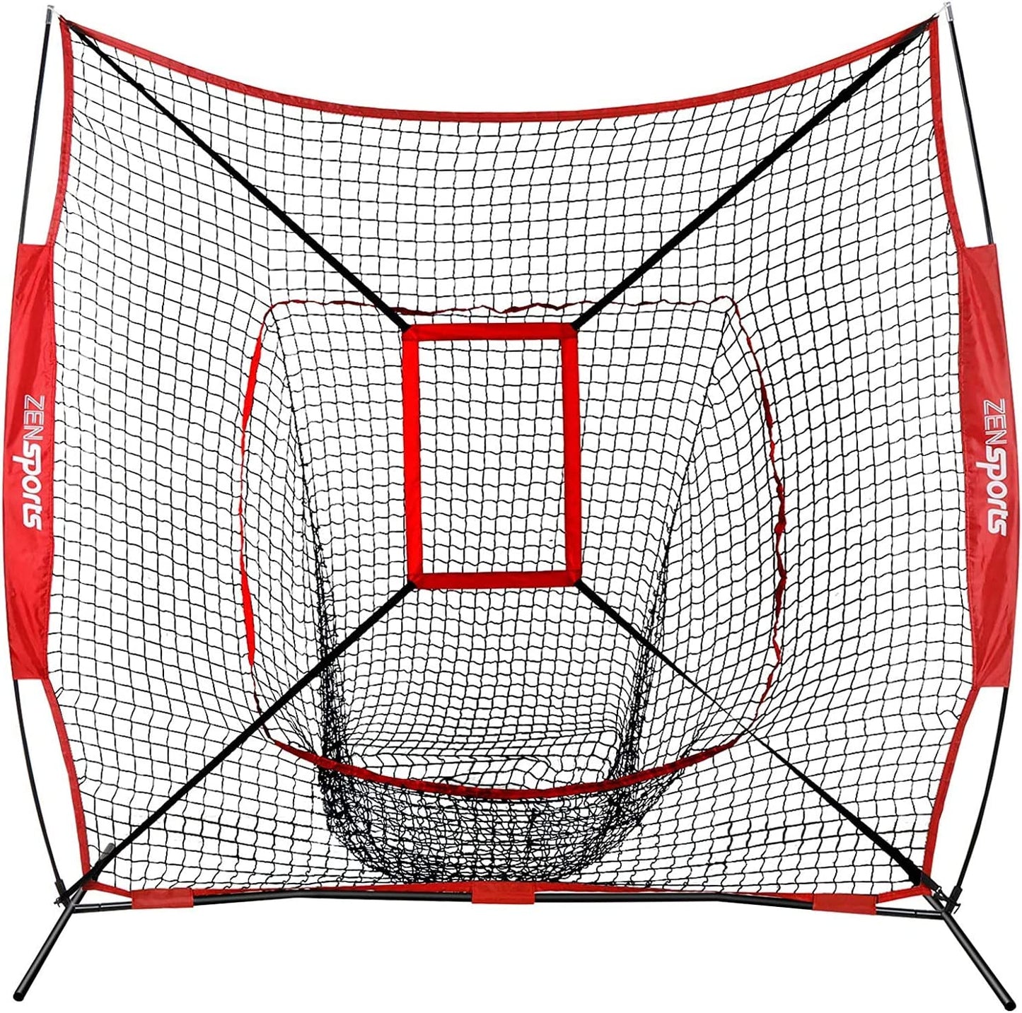 Baseball Softball Practice Hitting Net with Batting Tee Pratice Pitching Batting Fielding with Strike Zone Target and Carrying Bag