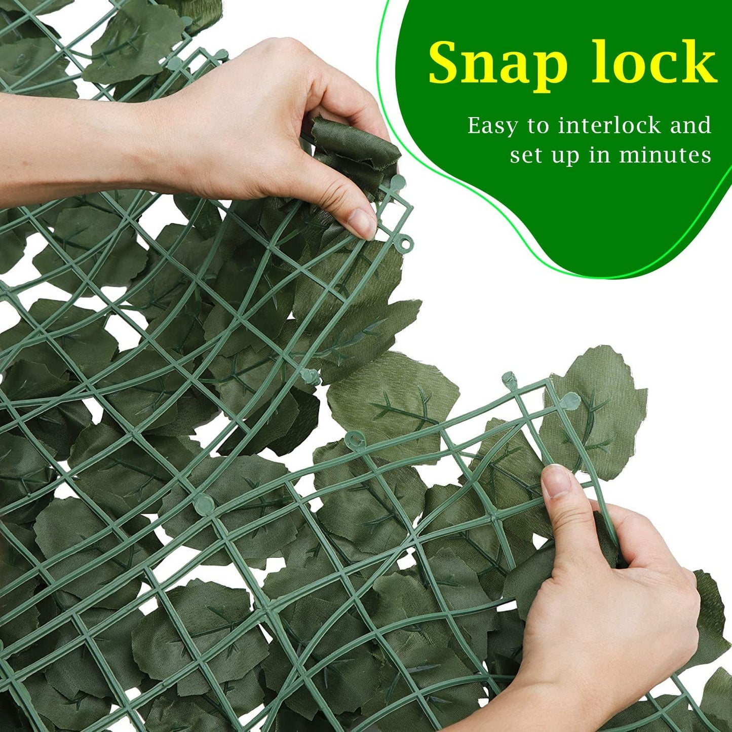 Artificial Ivy Privacy Fence Screen Fake Leaves Vines Grass Wall, 98''x39'' Privacy Fence Hedges Screen for Patio Garden Balcony Privacy, Decorative Garden Fence