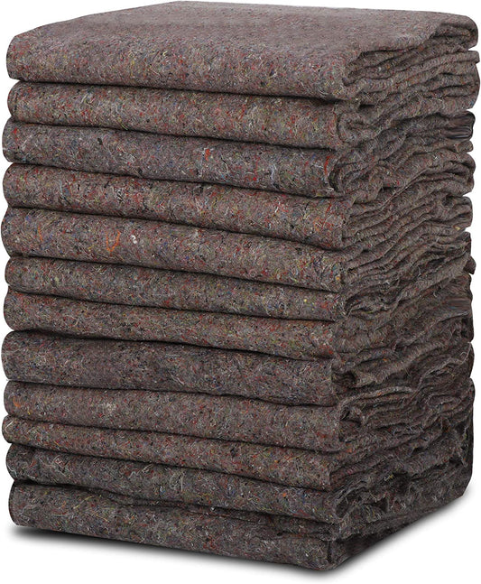 Textiles Moving Blankets 12 Pack Pro Economy Packing Shipping Moving Pads 54 x 72 (21 lb/dz),Packing Blankets Storage Blankets for One Time Moving