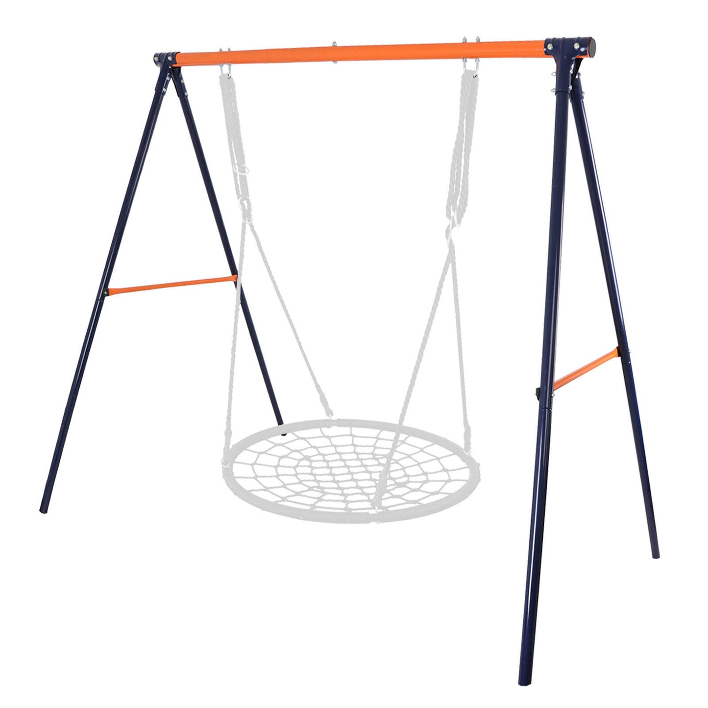48'' Spider Web Tree Net+ Metal A-Frame Swing Set Children Backyard Playgrounds