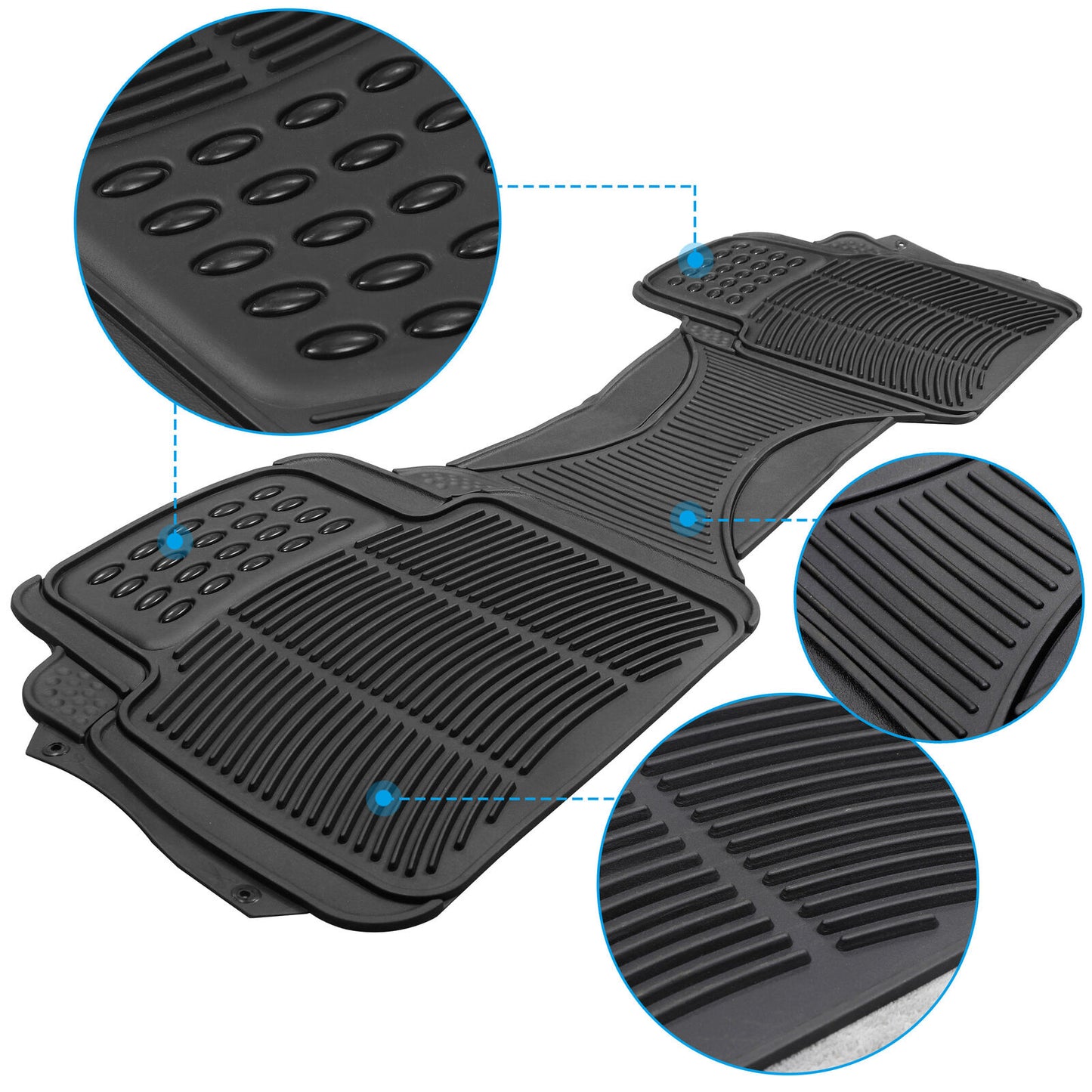 4PCS Car Floor Mats Rubber Tortoise All Weather Liners set W/Cargo for Auto SUV