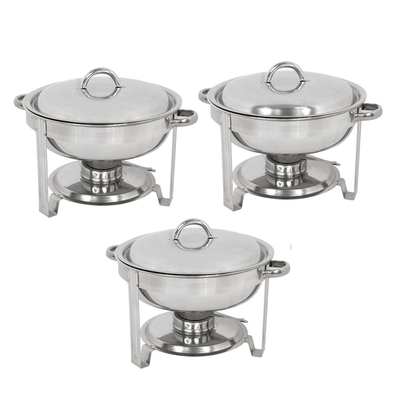 3 PACK CATERING STAINLESS STEEL CHAFER CHAFING DISH SETS 5 QT PARTY PACK