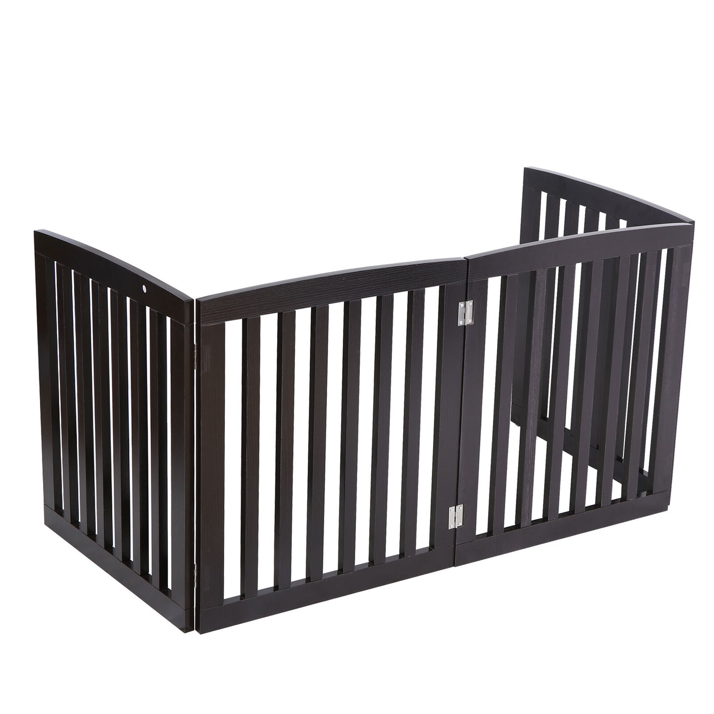 24 inch 4 Panels Fence Dog Gate Freestanding Foldable Step Over for The Doorway