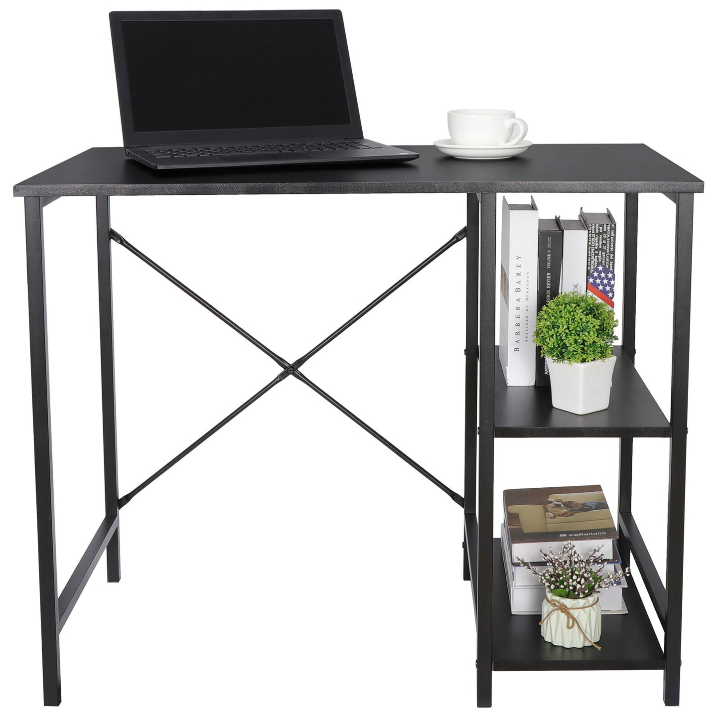 36"Modern Computer Desk Laptop Study Working Writing PC Table with 2 Tier Shelf