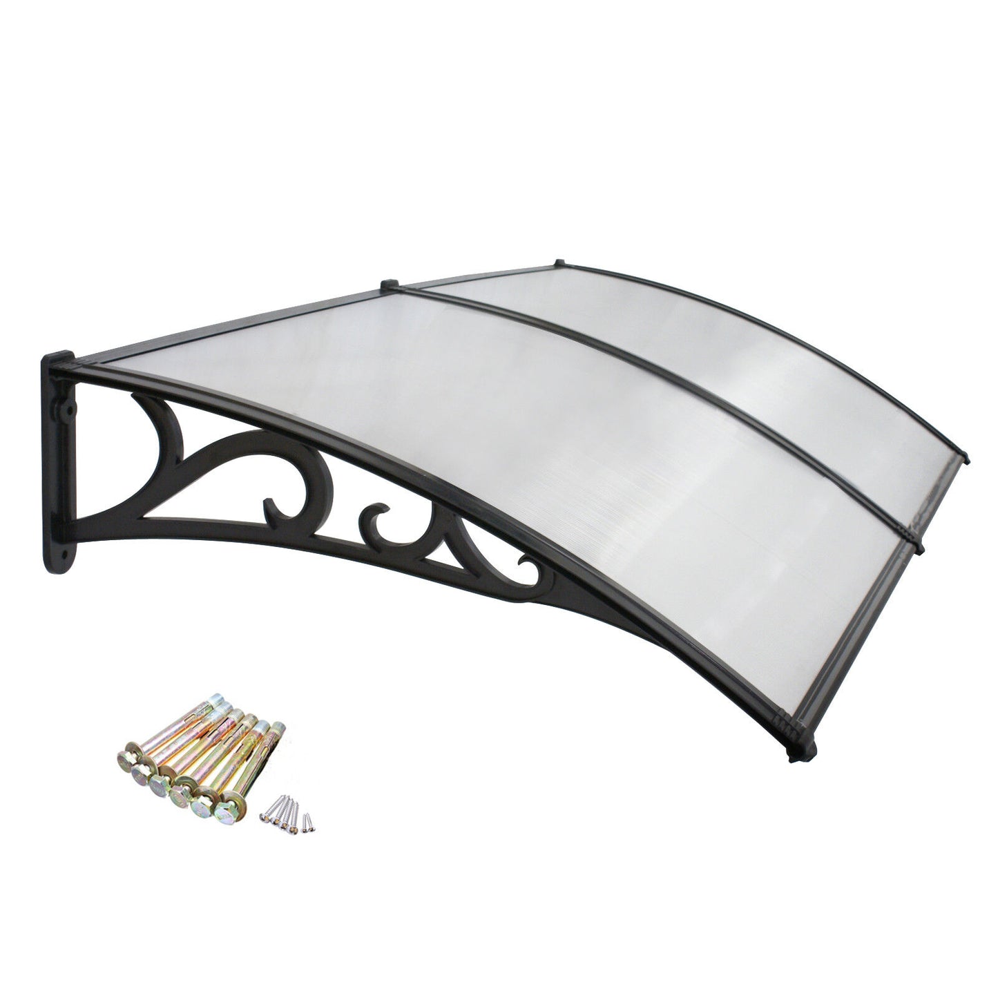 80" x 40" Window Canopy Awning Door Complete Polycarbonate Sheet Patio Outdoor
