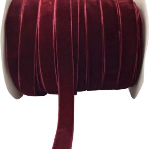 10 Yards Velvet Ribbon Spool (Wine, 5/8″)